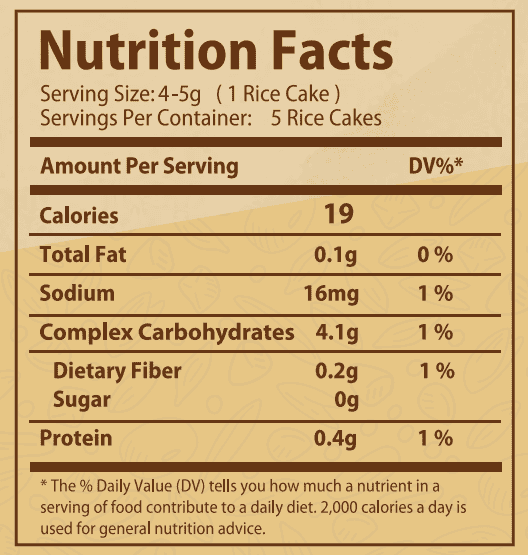 Organic Nation Rice Cake Salted Mixed Seeds – Nutrition Facts