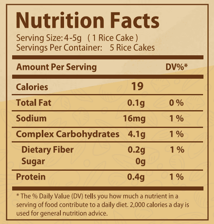 Organic Nation Rice Cake Salted Mixed Seeds – Nutrition Facts