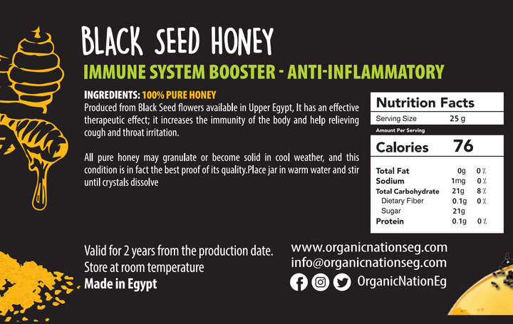 Black Seed Honey-400G nutrition facts