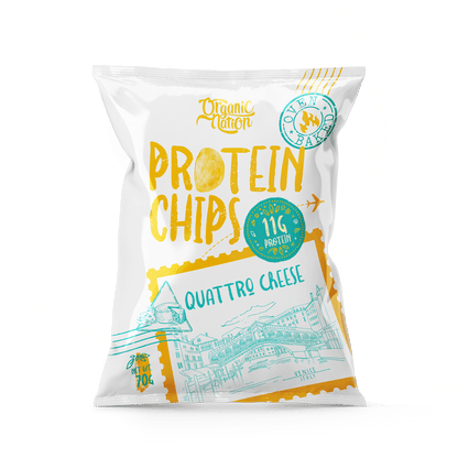 Organic Nation Protein Chips Quattro Cheese 70g front